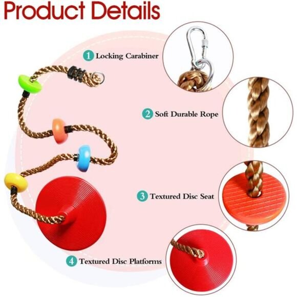 Climbing Rope Tree Swing with Disc Swings Seat and Platforms - Outdoor Play - Picture 4 of 6